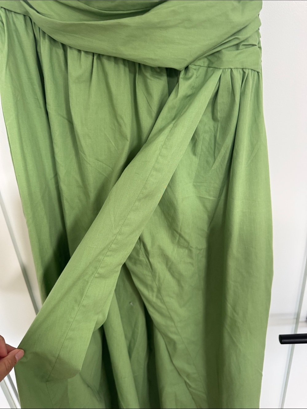 Abercrombie One-shoulder Cut Out Maxi Dress in Green - Picture 7 of 10
